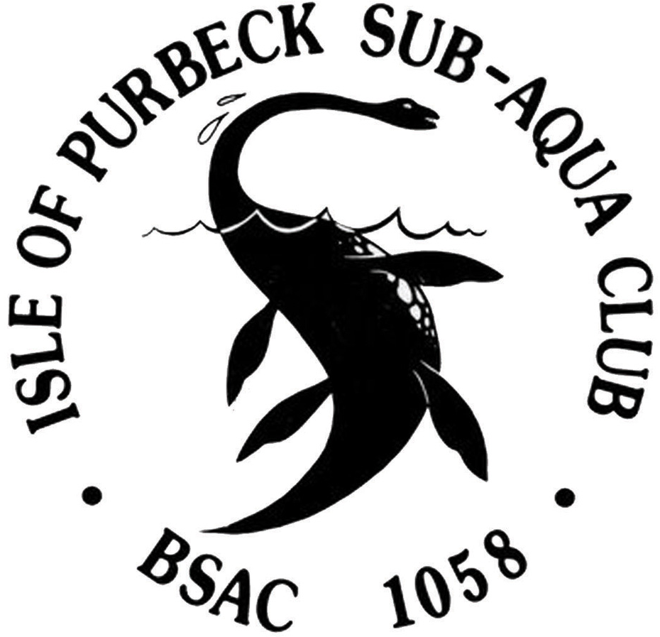 IPSAC logo and link to home page. The picture is in black and white and shows a plesiosaur inside a circle with the club name around the inner edge of the circle and the website address underneath